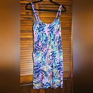 Torrid Acid Tie Dye Sun Dress With Buttons Size 2